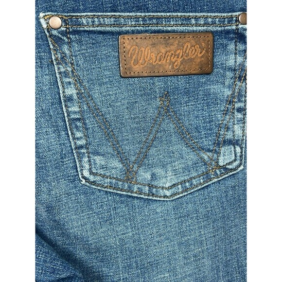 Wrangler Jeans Size 26x34 Blue Trumpet‎ Bell Bottoms Flare Bareback Hip Hop Boho - Picture 11 of 11